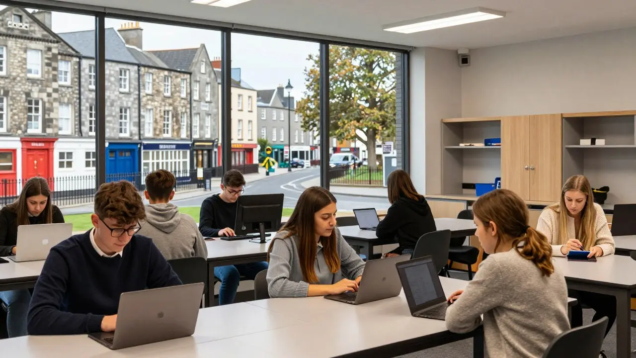 Sinh viên quốc tế mặc đồng phục làm thêm tại quán cà phê ở Ireland