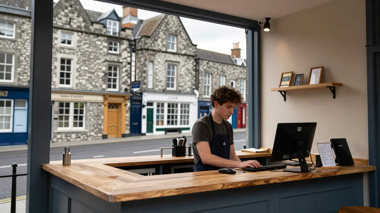 Sinh viên dựng phim trên máy tính trong studio truyền thông của một trường đại học ở Ireland